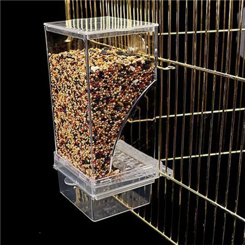Acrylic Bird Food Container – No-Mess Feeder for Parrots & Small Birds
