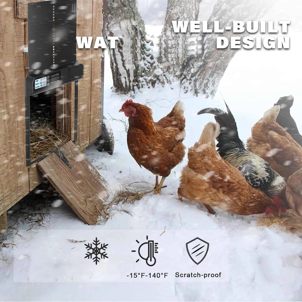 Electric Chicken Coop Door – Automatic Opening & Closing with Built-In Safety Protection