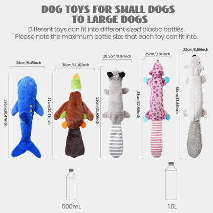 Stuff less Dog Toys with Squeakers – Plush Crinkle Toys for Puppies & Dogs