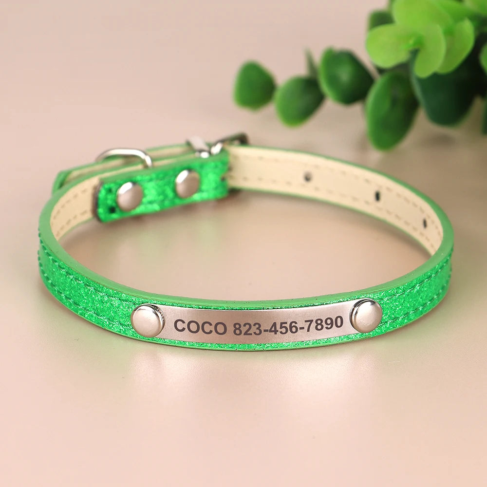 Bling Pet Collar with ID Tag – Personalized Anti-Lost Collar for Cats & Small Dogs