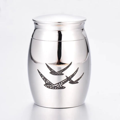 Stainless Steel Cremation Keepsake – Custom Memorial Container for Ashes & Hair