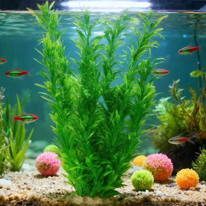 40cm Handmade Aquatic Plant Landscape Green Artificial Aquarium Plant  Fish Tank Decoration Realistic For Home Fish Tank Decor