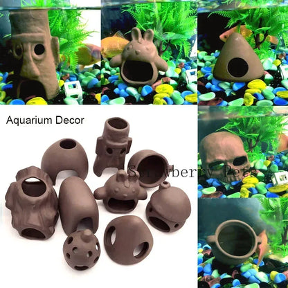 Ceramic Fish Tank Cave – Simulation Stone Hideout for Fish, Shrimp & Crayfish