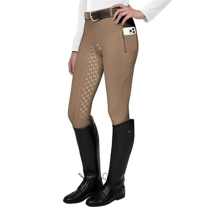 Summer Horse Rinding Pants with Pockets Silicone Anti-slip Slim Equestrian Breeches Breathable Horse Riding Clothes for Women