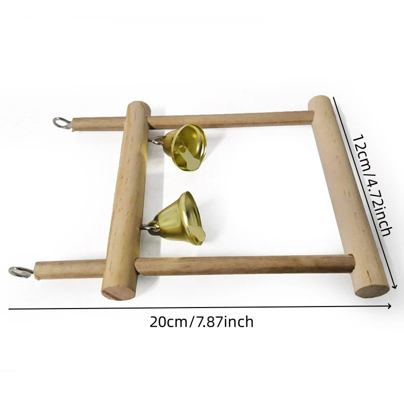Bird Training Toy Set – 1/8PCS Wooden Swing & Chew Toys for Parrots