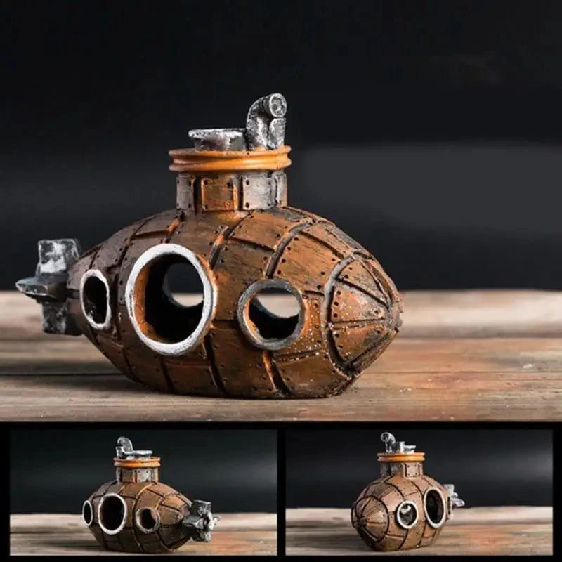 Artificial Aquarium Decoration Shelter Ornament Submarine Decor Resin Landscaping House for Fish Accessories for Aquarium Stuff