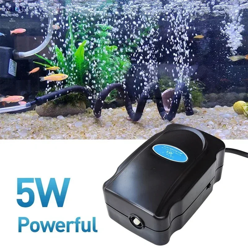 Fish Tank Bubble Pump – Silent 5W Aquarium Air Pump for Oxygenation