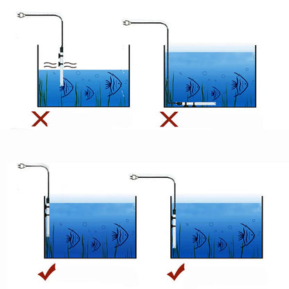 110v-220v Adjustable Temperature Thermostat Heater Rod Aquarium Submersible Fish Tank Water Heater Automatic Heating Rod 25-300W