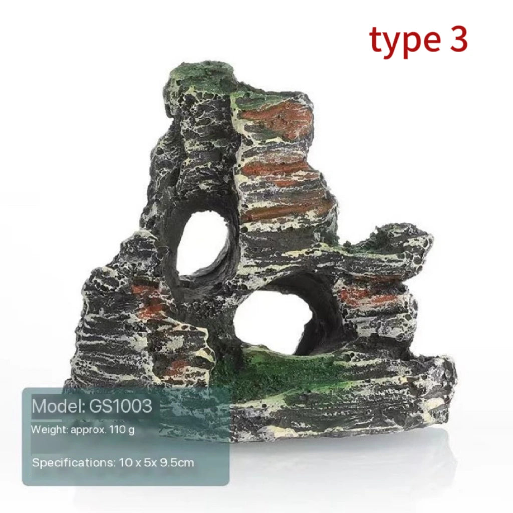 Fish Tank Resin Cave Ornament – Rockery Decoration for Aquarium Landscaping
