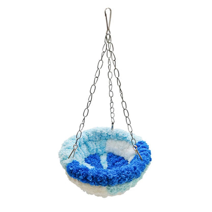 1 Parrot Nest Bird Nest Sleeping Nest Forest-Style Hammock Bird Cage Hanging Nest Plush Nest Small Bird Supplies Swing Warm Bird