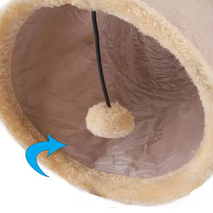 Pet Cat Plush Tunnel Foldable Suede Channel Toy for Self Entertainment and Relaxation Cat Toy Suitable for Cats to Play at Home
