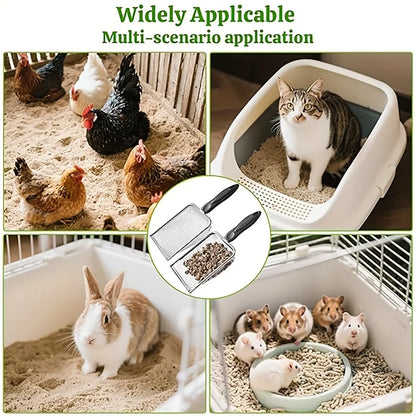 Poultry Coop Litter Scoop – Durable Stainless Steel Mesh Shovel for Easy Cleaning