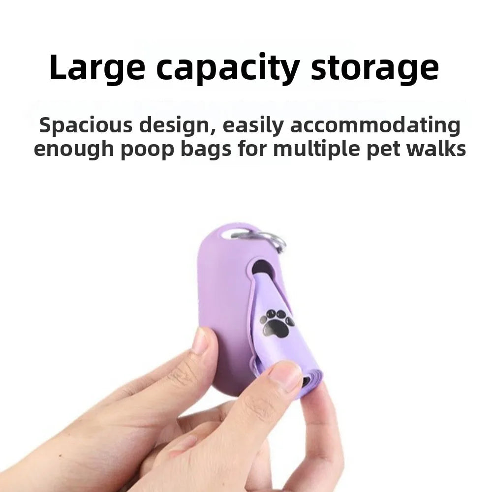 Portable Pet Waste Bag Holder – Silicone Dog Garbage Bag Dispenser with Clip