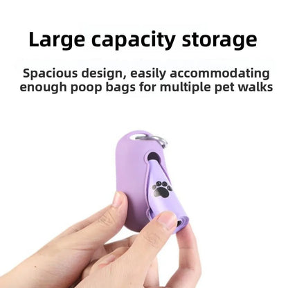 Portable Pet Waste Bag Holder – Silicone Dog Garbage Bag Dispenser with Clip