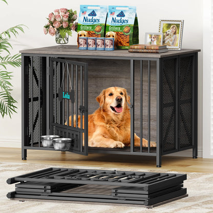 Assembly-Free Dog Kennel – Foldable Furniture-Style Crate for Large Dogs