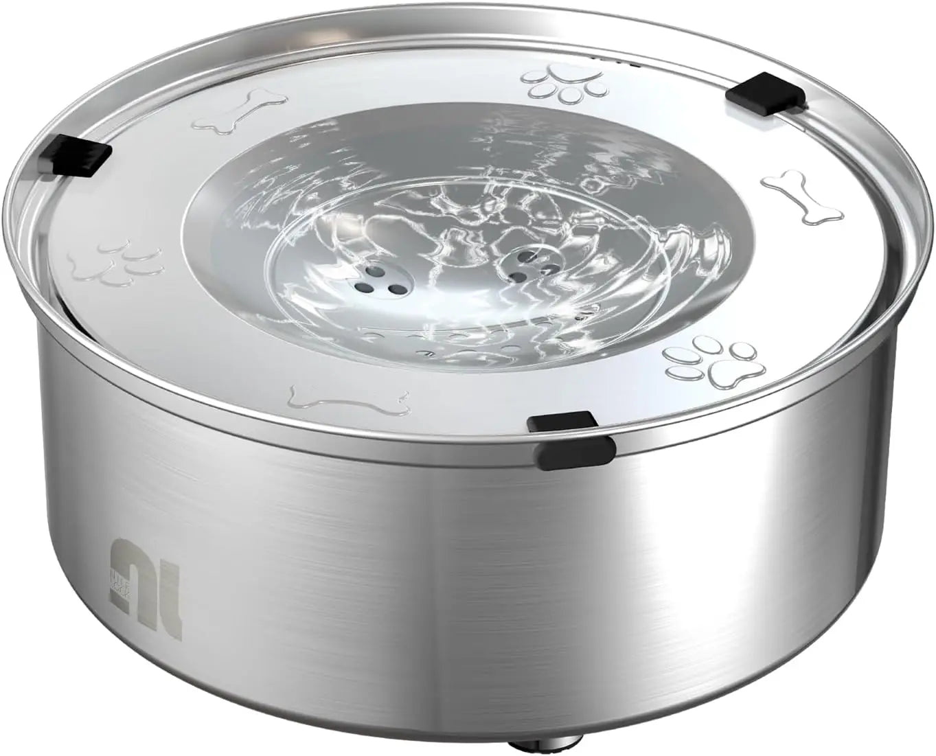 1L No Spill Dog Water Bowl, Stainless Steel Slow Feeder, Anti-Splash