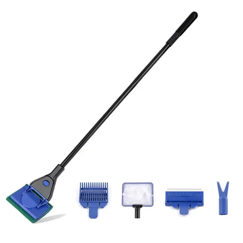 5-in-1 Aquarium Cleaning Accessories – Fish Tank Scraper & Glass Cleaning Brush