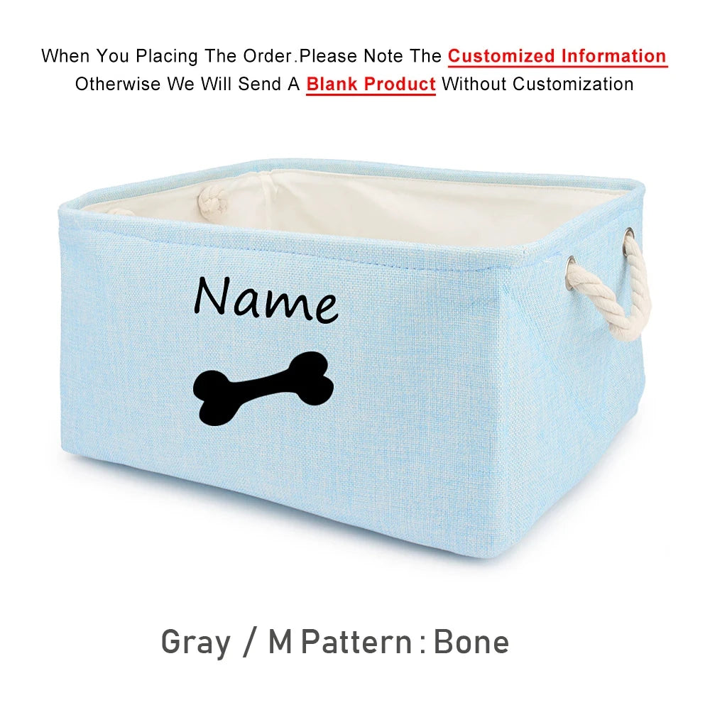Custom Pet Storage Box – Dog Paw Basket for Toys, Clothes & Accessories