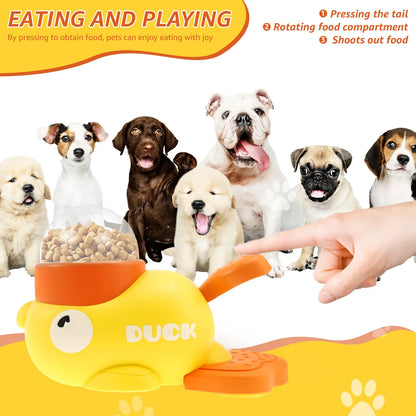 Duck-Shaped Dog Slow Feeder – Interactive Treat Dispensing Toy with Adjustable Food Outlets
