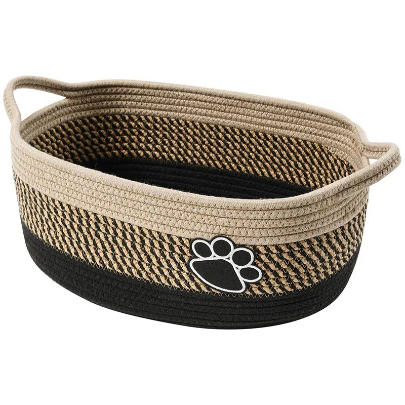 Pet Toy Organizer Basket – Woven Storage Bin for Toys & Accessories