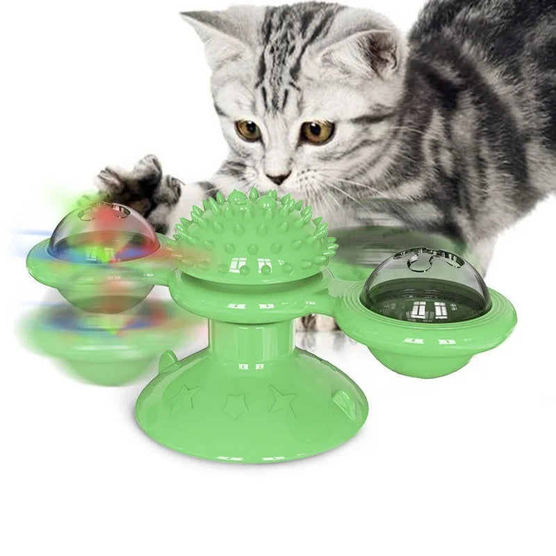 Spinning Windmill Cat Toy – Fun Interactive Puzzle Toy for Indoor Cats