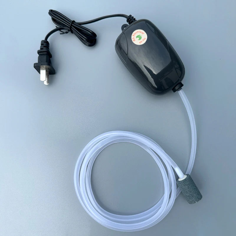Aquarium Oxygen Air Pump Fish Tank Compressor Ultra Silent Oxygenator Bubble Aerator Portable Aquarium Accessories 220V 3W 5W