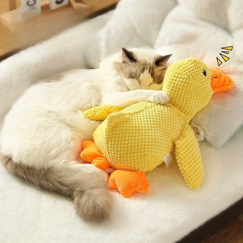 Duck Plush Dog Toy – Quacking Squeaky Chew Toy for Small, Medium & Large Dogs