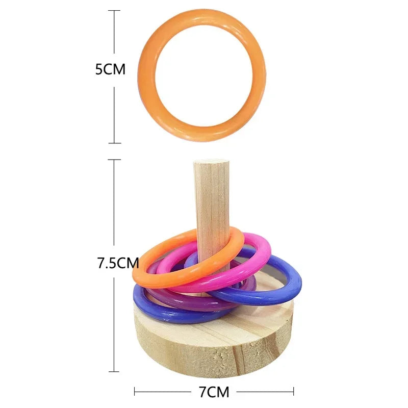 Fun Wooden Parrot Toy – Interactive Exercise Ring for Parakeets & Birds