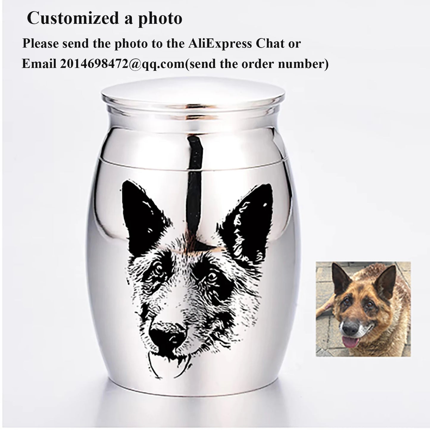 Stainless Steel Cremation Keepsake – Custom Memorial Container for Ashes & Hair