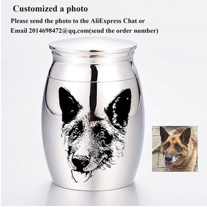 Stainless Steel Cremation Keepsake – Custom Memorial Container for Ashes & Hair
