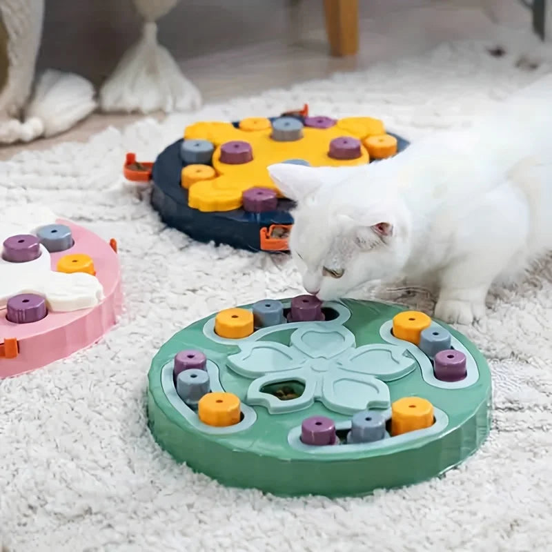 Slow Feeder Puzzle Toy – Battery-Free Brain Training Bowl for Cats