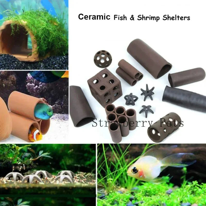 Ceramic Fish Tank Cave – Simulation Stone Hideout for Fish, Shrimp & Crayfish