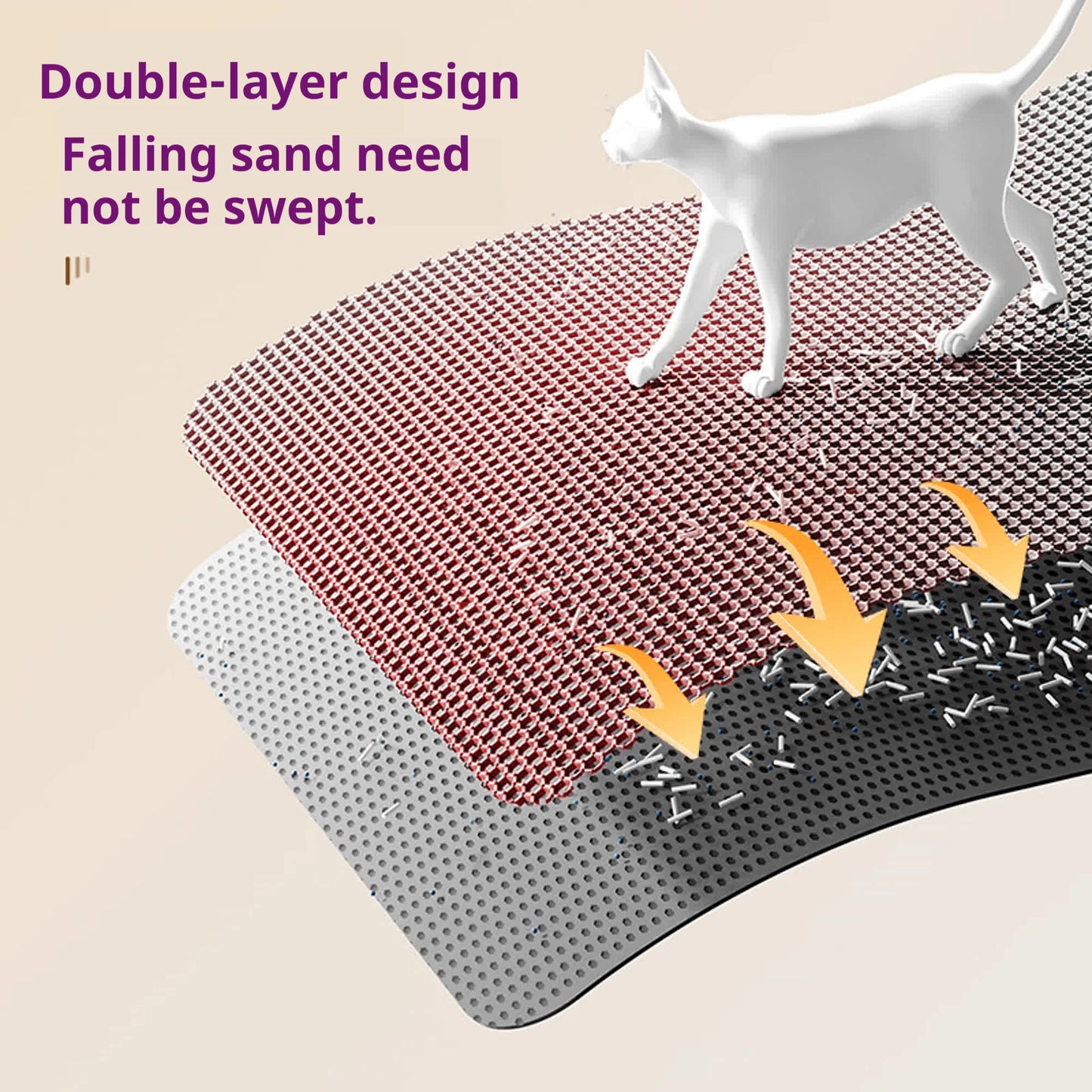 90CMX60CM Cat Litter Mat Waterproof Double Layer Pet Litter Box Mat Pet Toilet Cat Mat Nonslip Sand Cat Washable Mat Pet Clean