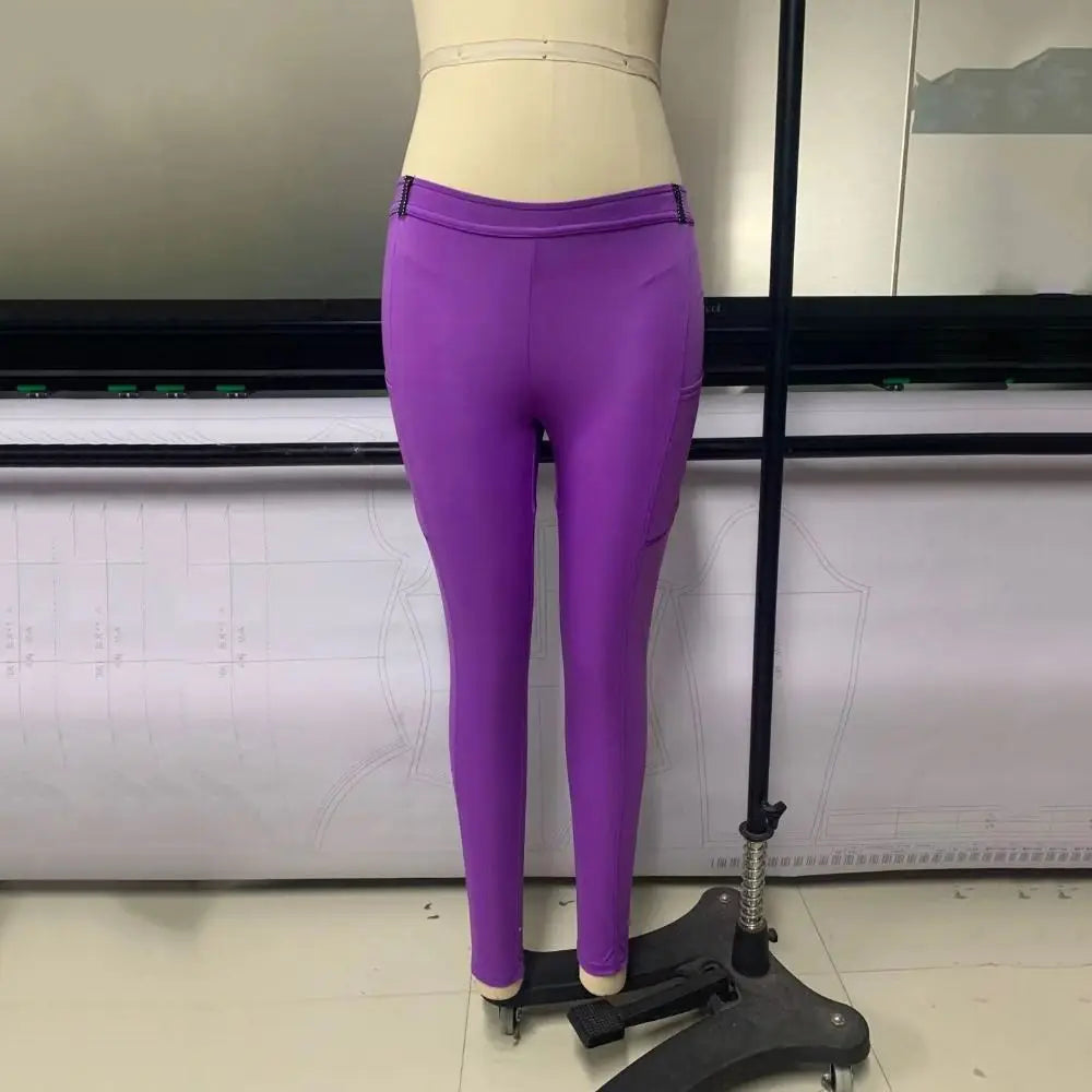 Anti-pilling Equestrian Pants Hip Lift Elastic Horse Racing Trousers Skinny with Phone Pocket Sports Leggings Horses Accessories