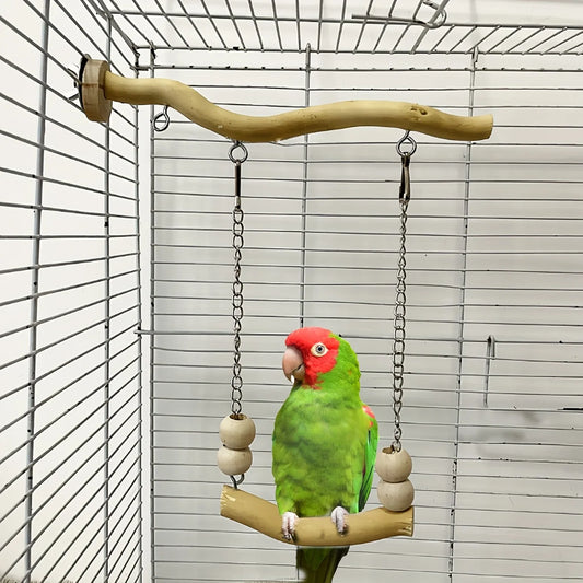 Parrot Suspension Bridge – Wooden Swing & Perch Toy for Budgies, Lovebirds & Cockatiels
