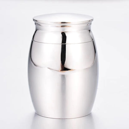 Stainless Steel Cremation Keepsake – Custom Memorial Container for Ashes & Hair