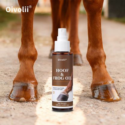 Oivolii Hoof Care Oil Spray Deep Penetrating Formula Moisturizes Dry Hooves Repairs Splits Addresses Contracted Heels for Horses