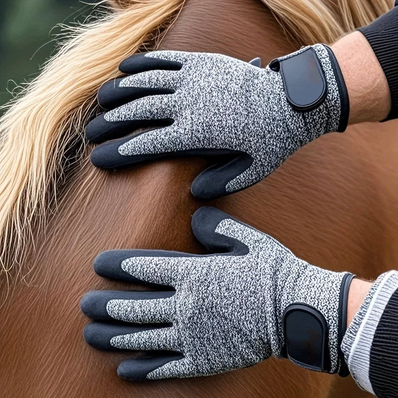 Horse Grooming Mitt – Soft Deshedding Brush Glove for Long & Short Hair Coats