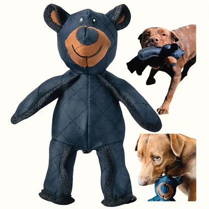 Tough Bear Dog Toy – Durable Squeaky Plush Toy for Aggressive Chewers