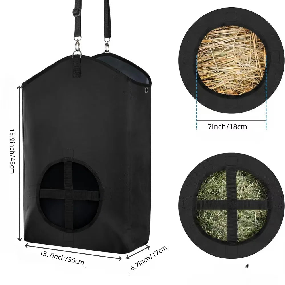 Animal Hay Bag – Adjustable Opening Slow Feeder for Small & Large Livestock