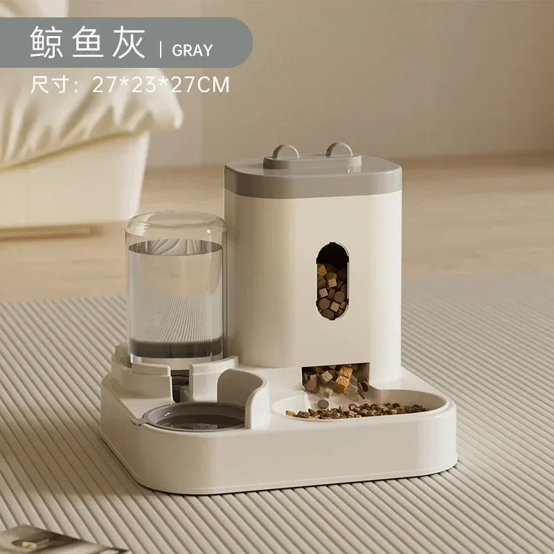 Pet Food Dispenser with Water Fountain – Automatic Feeding Bowl for Cats & Dogs