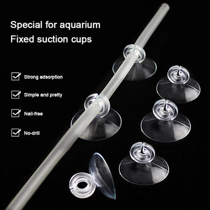 10pcs Transparent Aquarium Suction Cup Holder Fish Tank Sucker for 4/6mm Air Line Pipe Tube Fixed Wire Holder Oxygen Pump Clamp