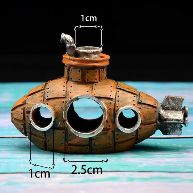 Artificial Aquarium Decoration Shelter Ornament Submarine Decor Resin Landscaping House for Fish Accessories for Aquarium Stuff