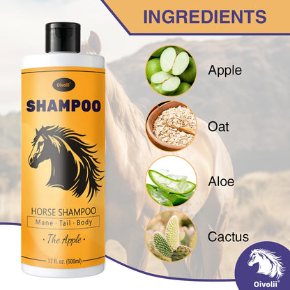 Moisturizing Horse Coat Shampoo – Apple-Scented Mane & Tail Care for All Breeds