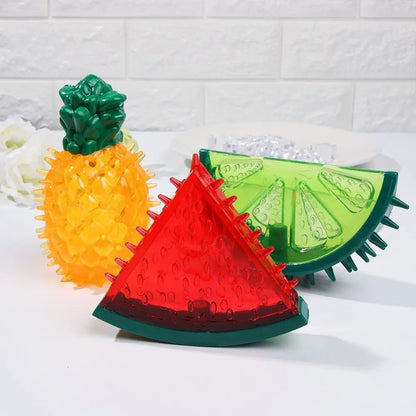 Frozen Pet Chew Toy – Durable Watermelon, Pineapple & Lemon Cooling Toy