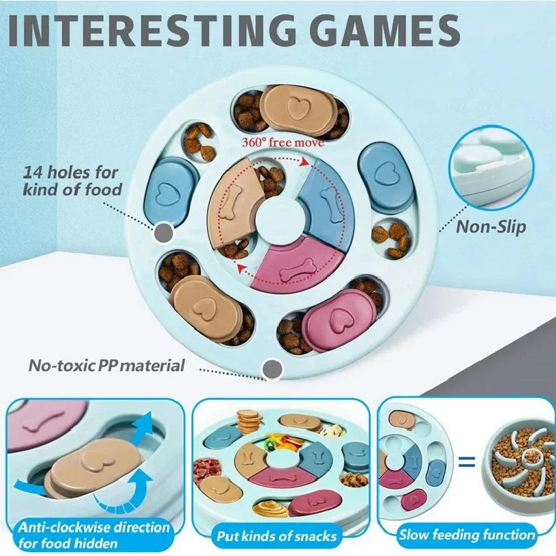 Dog Food Puzzle Bowl – Interactive Slow Feeder Toy for Training & Enrichment