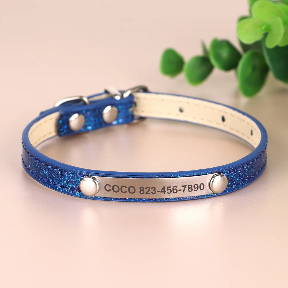 Bling Pet Collar with ID Tag – Personalized Anti-Lost Collar for Cats & Small Dogs