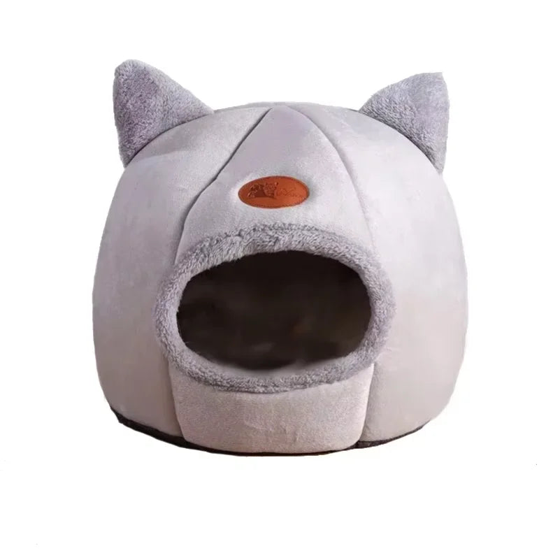 Enclosed Cat Bed House – Warm Cozy Tent Bed for Indoor Pets