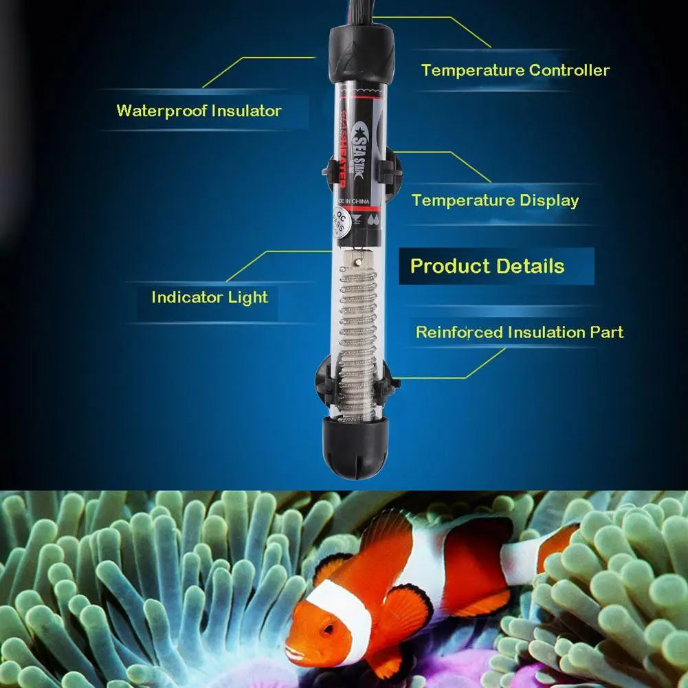 110v-220v Adjustable Temperature Thermostat Heater Rod Aquarium Submersible Fish Tank Water Heater Automatic Heating Rod 25-300W