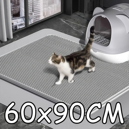 90CMX60CM Cat Litter Mat Waterproof Double Layer Pet Litter Box Mat Pet Toilet Cat Mat Nonslip Sand Cat Washable Mat Pet Clean